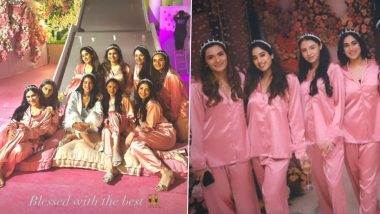 Janhvi Kapoor Stuns in Pink at Radhika Merchant’s Pre-Wedding Bridal Shower (View Pics)