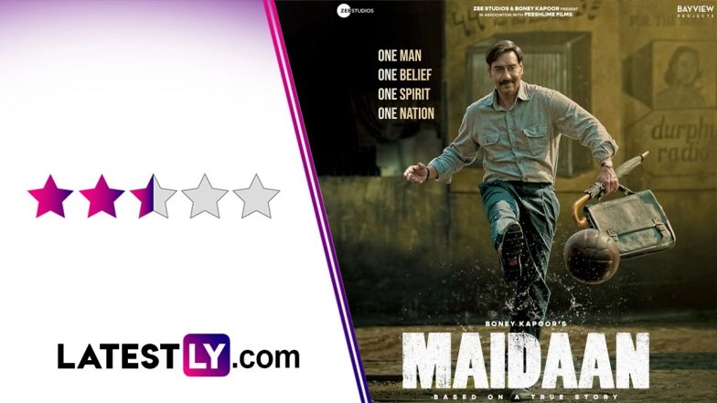 Maidaan Movie Review: Ajay Devgn&rsquo;s Sports Biopic is a Compelling Watch When Not Burdened by Weak Drama and Chak De Hangover (LatestLY Exclusive)