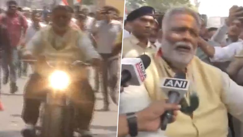 Lok Sabha Elections 2024: Pappu Yadav Arrives on Bullet to File Nomination in Purnea (Watch Video)