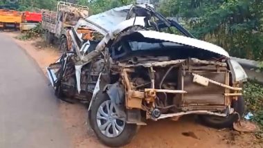 Kannur Road Accident: Five People Killed in Collision Between Car and Lorry in Kerala’s Punnacherry (Watch Video)