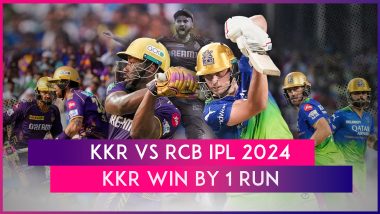 KKR vs RCB IPL 2024 Stat Highlights: Andre Russell, Sunil Narine, Shreyas Iyer Help Kolkata Knight Riders Win Thrilling Contest By One Run