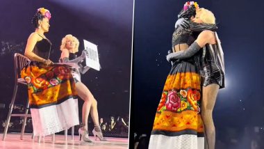 Salma Hayek Stuns in Frida Kahlo-Inspired Outfit, Joins Madonna’s 2024 World Tour Stop in Mexico City! (Watch Video)