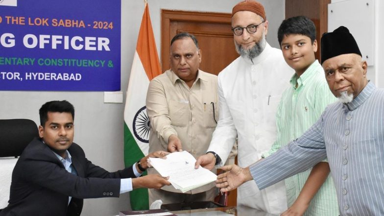 Lok Sabha Elections 2024: AIMIM President Asaduddin Owaisi Files His Nomination From Hyderabad Constituency