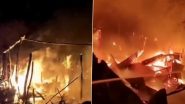 Uttarakhand Fire Video: Massive Blaze Erupts at Banbhoolpura Slums in Haldwani, Fire Tenders Rush to Scene