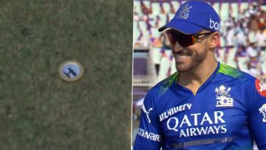 Faf du Plessis Gives Cheeky Smile As Broadcaster Zooms Into Coin During Toss Ahead of KKR vs RCB IPL 2024 (Watch Video)