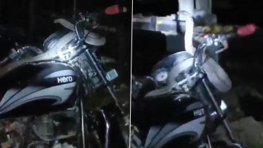 Snake on Bike Video: Live Snake Found Slithering on Motorcycle Near Railway Crossing in UP's Amethi