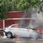Uttarakhand Car Fire Video: Vehicle Goes Up in Flames Near Ballupur Chowk in Dehradun, Fire Tenders on Scene