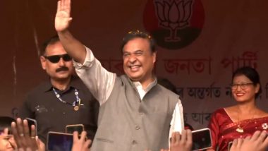 Assam CM Himanta Biswa Sarma Dances With People During Election Campaign in Jorhat (Watch Video)