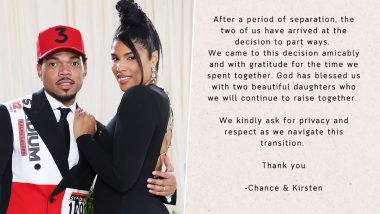 Chance The Rapper and Wife Kirsten Corley Bennett Announce Divorce After 5 Years of Marriage; Couple Share Joint Statement on Insta
