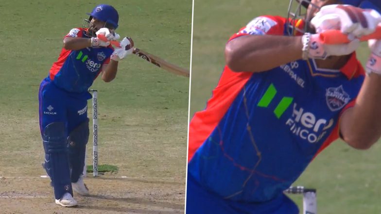 Rishabh Pant Hits MS Dhoni's ‘Helicopter Shot’ to Smash Six off Nuwan Thushara’s Bowling During DC vs MI IPL 2024 Match (Watch Video)