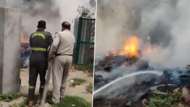 Noida Fire Video: Blaze Erupts at Sector 50 Park, Firefighting Operation Underway