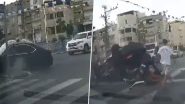 Itamar Ben Gvir Car Accident Video: Israeli National Security Minister Injured as His Car Overturns After Being Hit by Another Vehicle Running Red Light in Ramla, Dashcam Footage Surfaces