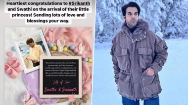 Rajkummar Rao Wishes Srikanth Bolla and His Wife Swathi on the Arrival of Their Daughter With Heartfelt Post on Insta (See Pic)