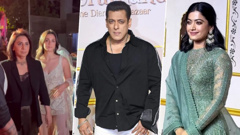 Heeramandi–the Diamond Bazaar Screening: Salman Khan, Alia Bhatt, Rashmika Mandanna, and Other Celebs Looked Their Stylish Best (Watch Videos)