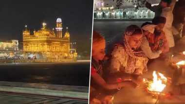 Guru Arjan Dev Ji Parkash Purab 2024: Devotees Flock to Golden Temple in Amritsar on Occasion of Gurpurab (Watch Video)