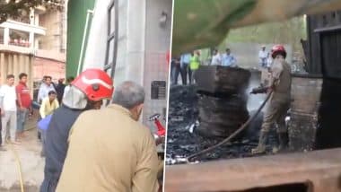 Delhi Fire Videos: Blaze Erupts in Under-Construction Building Near Central Secretariat, Fire Tenders Rushed to Scene