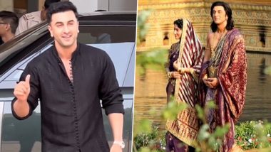 Ranbir Kapoor Spotted at Airport Looking Handsome in Black Kurta Following Leaked Pics From Ramayana Sets (Watch Video)