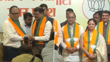 Vijay Kumar Joins BJP: Former UP DGP, Wife Enter Bharatiya Janata Party in Presence of Deputy CM Brajesh Pathak (Watch Video)