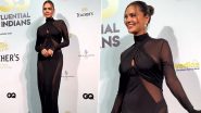 Esha Gupta Goes Bold and Glam in Sexy See-Through Black Gown for an Awards Show (Watch Video)