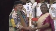 Mithun Chakraborty Receives Padma Bhushan From President Droupadi Murmu for Remarkable Contributions to Cinema (Watch Video)