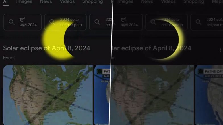 Google Solar Eclipse 2024 Animation: Search Engine Giant Comes Up With Special Animation Ahead of Total Solar Eclipse (Watch Video)