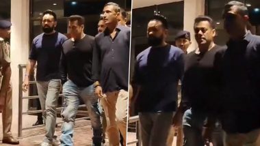 Salman Khan Lands in Jamnagar for Anant Ambani's Birthday Bash, Tiger 3 Actor Looks Cool In T-shirt and Jeans (Watch Video)