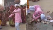Sudden Death Caught on Camera: Man Performing Rajasthani Matka Dance Suddenly Collapses and Dies in Jhunjhunu, Video Surfaces