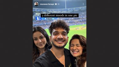 Munawar Faruqui Captures 'Three Different Moods' in Selfie With Shehnaaz Gill and Avneet Kaur at IPL Match (View Pic)