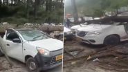 Himachal Pradesh: Vehicles Damaged After Tree Gets Uprooted Due to Severe Storm in Manali, Video Surfaces