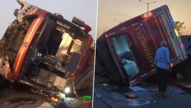 Tamil Nadu Road Accident: 15 Injured As Omnibus Overturns in Kallakurichi, Investigation Underway (Watch Video)