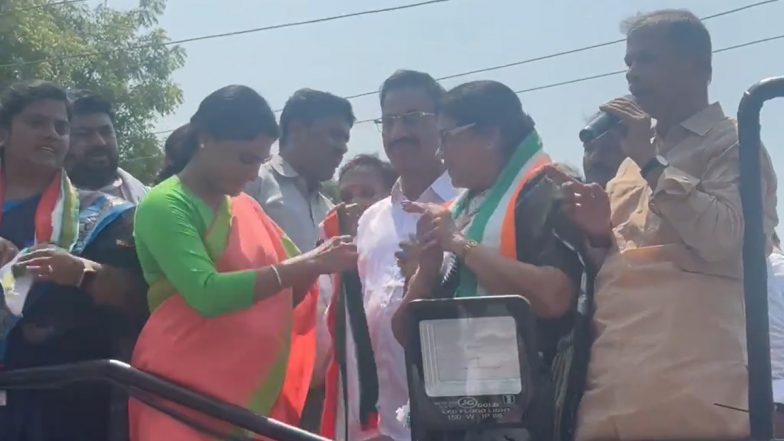 Lok Sabha Elections 2024: Former Union Minister Killi Kruparani Returns To Congress Two Days After Quitting Ruling YSRCP in Andhra Pradesh (Watch Video)