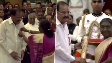 M Venkaiah Naidu Gets Padma Vibhushan 2024 Award: President Droupadi Murmu Confers Prestigious Award to Former Vice President in Field of Public Affairs (Watch Video)