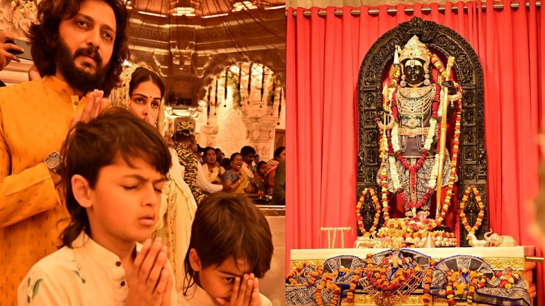 Riteish Deshmukh Drops Glimpses From Visit to Ram Mandir in Ayodhya With Genelia Deshmukh and Sons, Says ‘Blessed To Have a Great Darshan’