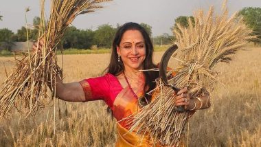 Hema Malini, BJP Candidate, Supports Women Farmers in Mathura During Election Poll Campaign (Watch Video)