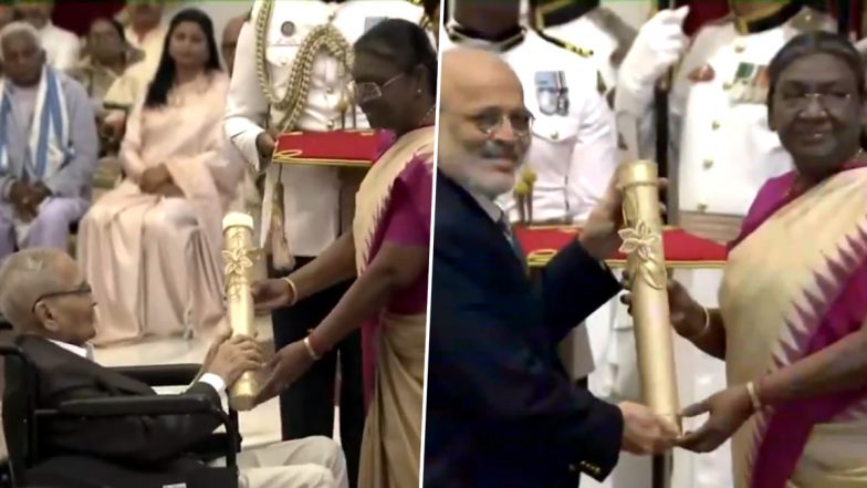 Padma Awards 2024: President Droupadi Murmu Confers Padma Vibhushan to Tejas Madhusudan Patel and Manohar Krishana Dole in Field of Medicine (Watch Videos)