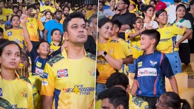 Young LSG Fan Sings and Dances in A Sea of Yellow CSK Supporters at Chepauk Stadium, Video Goes Viral