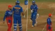 Rohit Sharma Gives Thumbs-Up to Virat Kohli After Latter&rsquo;s Friendly Pat During MI vs RCB IPL 2024 Match, Video Goes Viral