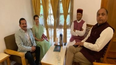 India News | Himachal Pradesh: Jai Ram Thakur, Rajiv Bindal Hold Meeting with Kangana Ranaut