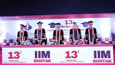Business News | IIM Rohtak Students Celebrated 13th Annual Convocation Day