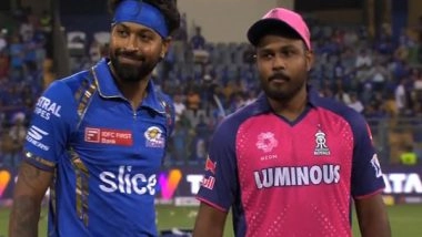 Sports News | IPL 2024: Rajasthan Royals Captain Sanju Samson Wins Toss, Opts to Field Against Mumbai Indians