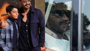 Ajay Devgn Spotted at Kalina Airport on His 55th Birthday With Son Yug (Watch Video)