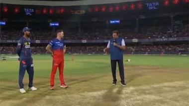 Sports News | IPL 2024: RCB Captain Faf Du Plessis Wins Toss, Opts to Bowl Against LSG