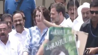 India News | Rahul Gandhi Leads Massive Roadshow Before Filing His Nomination for Lok Sabha Polls in Wayanad