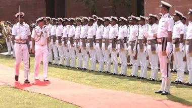 World News | Australian Navy Chief Receives Guard of Honour at South Block Lawns in Delhi