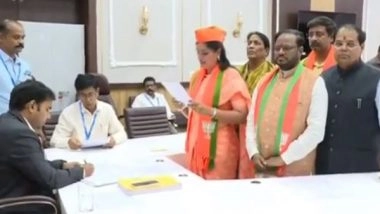 India News |  Maharashtra: BJP Leader Navneet Rana Files Nomination Papers from Amravati