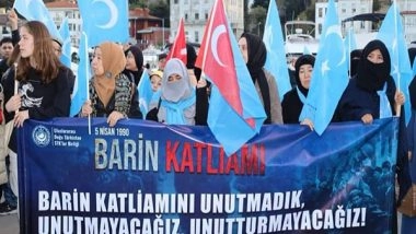 World News | Uyghur Activists Rally in Istanbul Against Chinese Oppression on Baren Revolution Anniversary