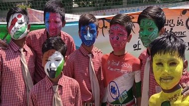 India News | Lok Sabha Polls: School Students Made Sand Art, Paintings to Inspire Voters' Participation in Moradabad
