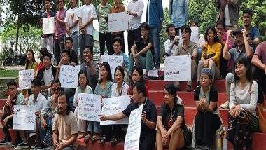 India News | Arunachal Pradesh: RGU Students Stage Sit-in Protest in Support of Ladakh's Statehood Demand