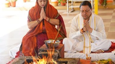 India News | Uttarakhand CM Pushkar Singh Dhami Performs Puja on Chaitra Navratri