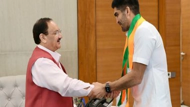 India News | Boxer Vijender Singh Meets BJP President JP Nadda in Delhi